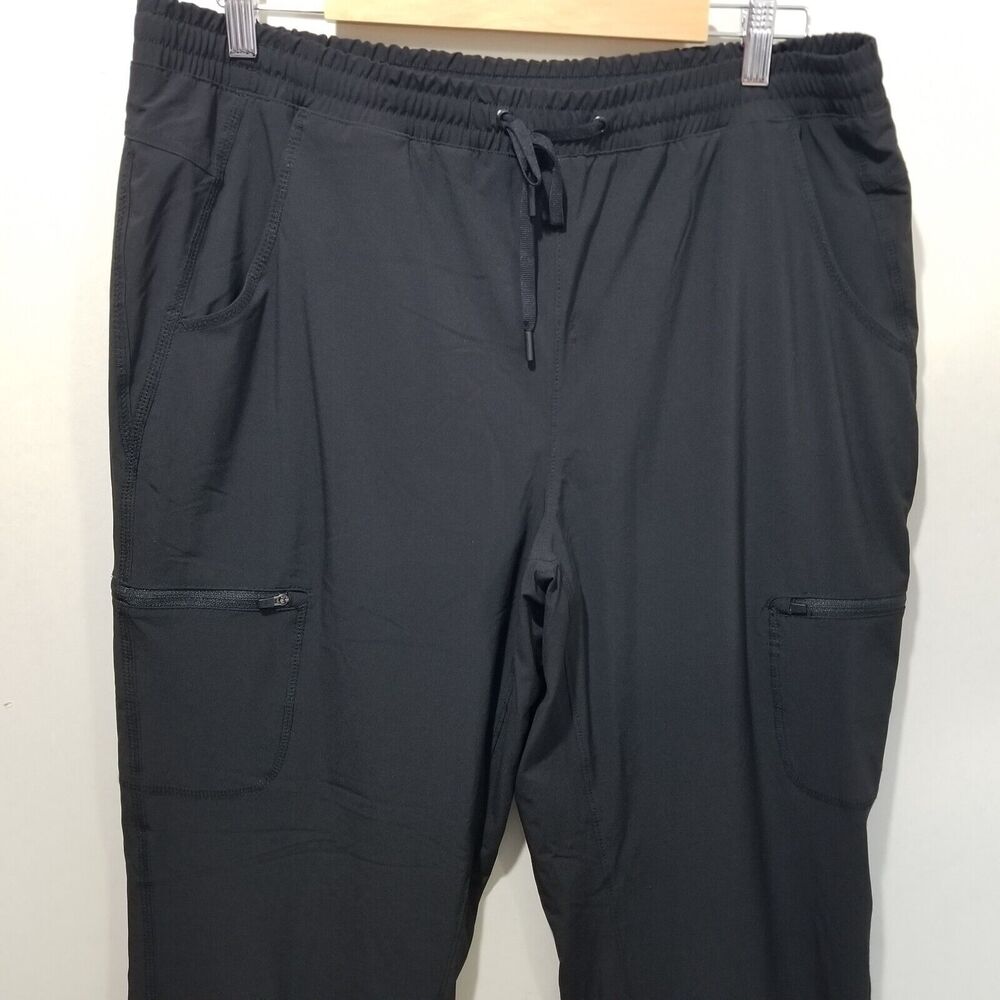 Eddie Bauer Polar Fleece Lined Pants Womens 14 XL Flexion Black Zippered Pockets - Picture 4 of 16